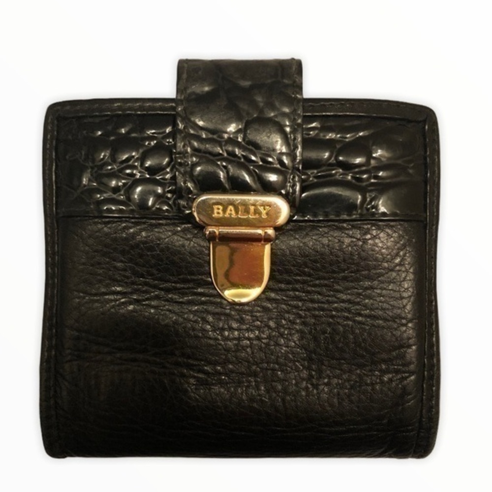 Bally vintage black leather wallet